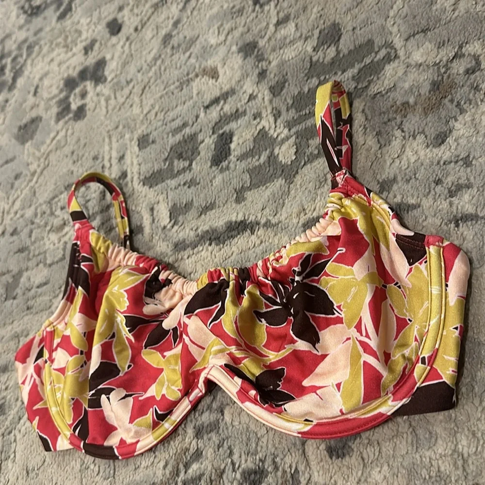 Floral Underwire Bikini Set in Pink and Yellow